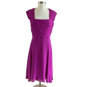 Donna Rico 100% Silk Lining Exposed Back High Waist Dress Size 8
